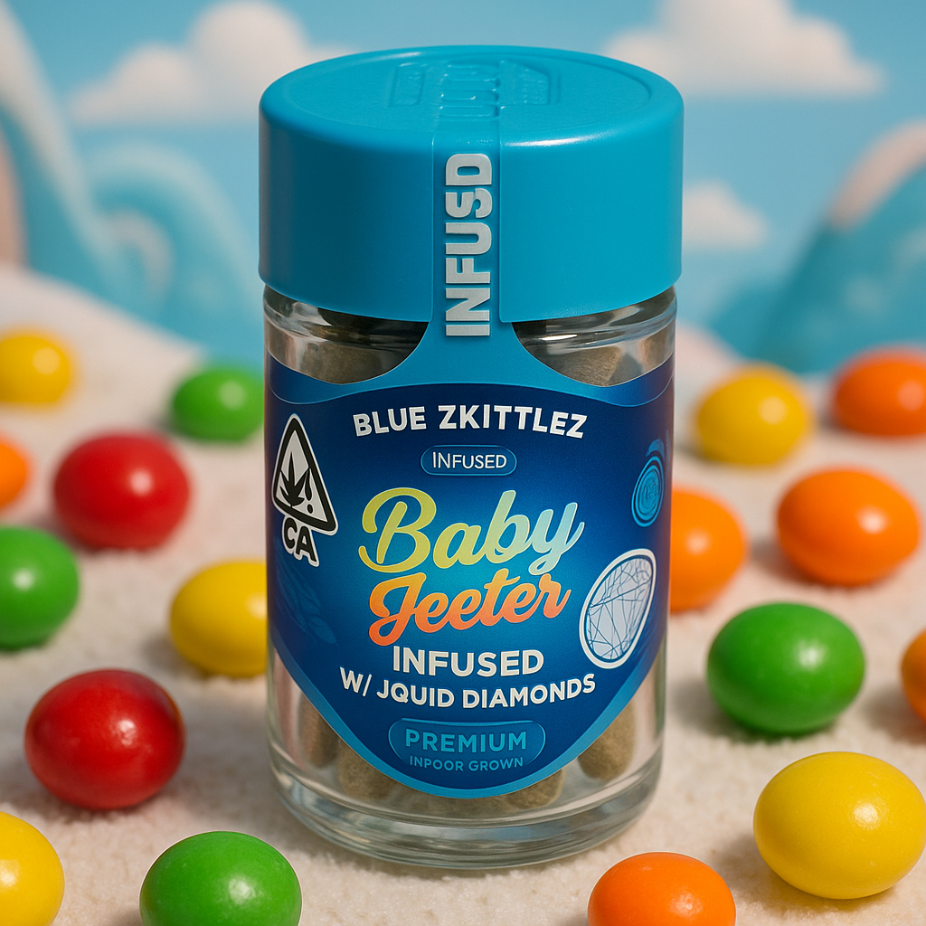 BABY JEETER (BLUE ZKITTLES) - 5 Pre rolls per Bottle - Image 4