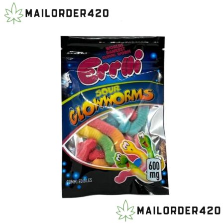 ERRLLI  SOUR GLOW WORMS 600MG